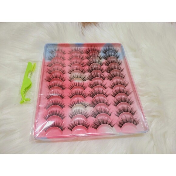 20 Pairs False Eyelashes Mink Natural Extension Black 3D Soft Lashes Makeup - Picture 5 of 6